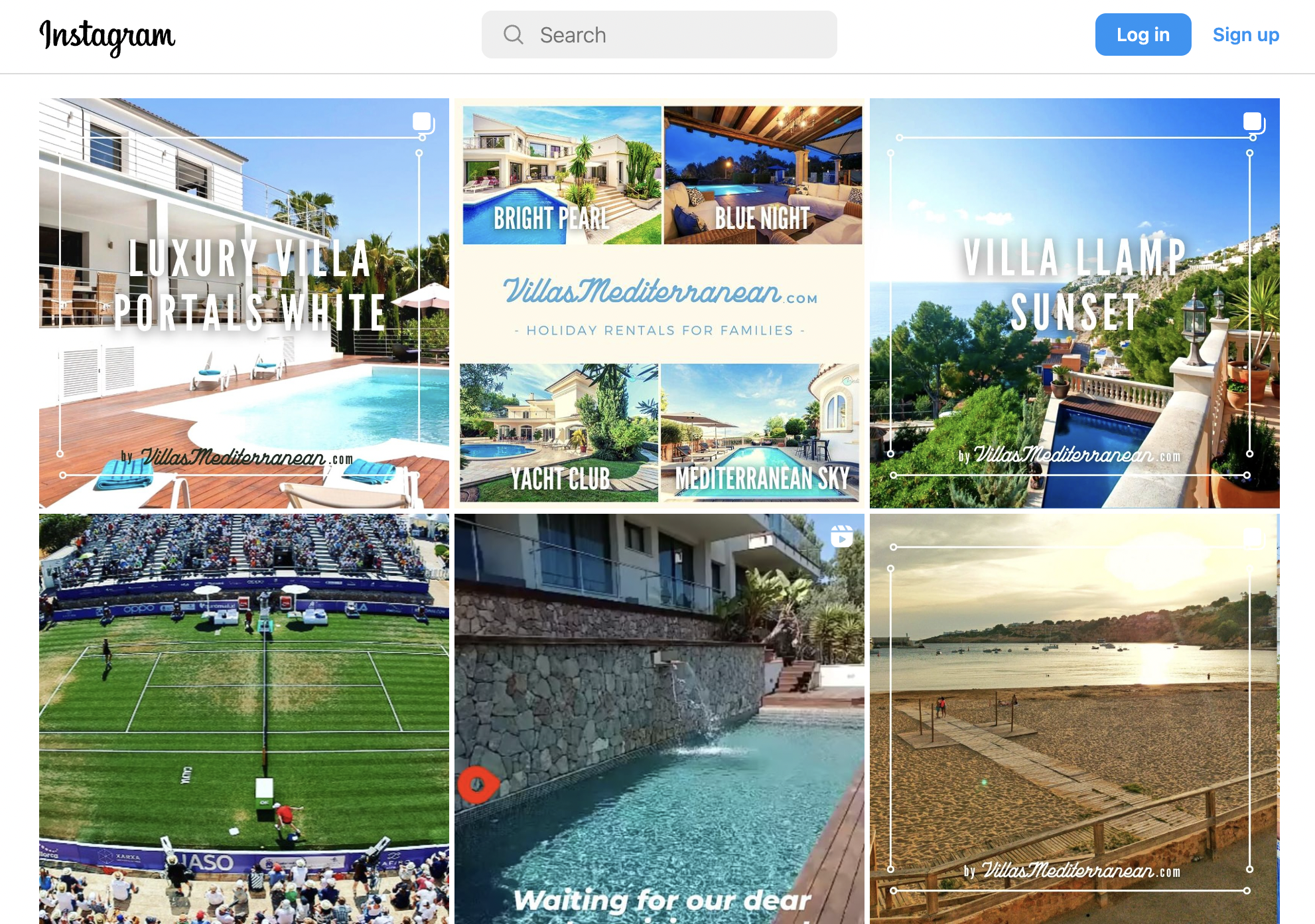 Mediterranean villas instagram account