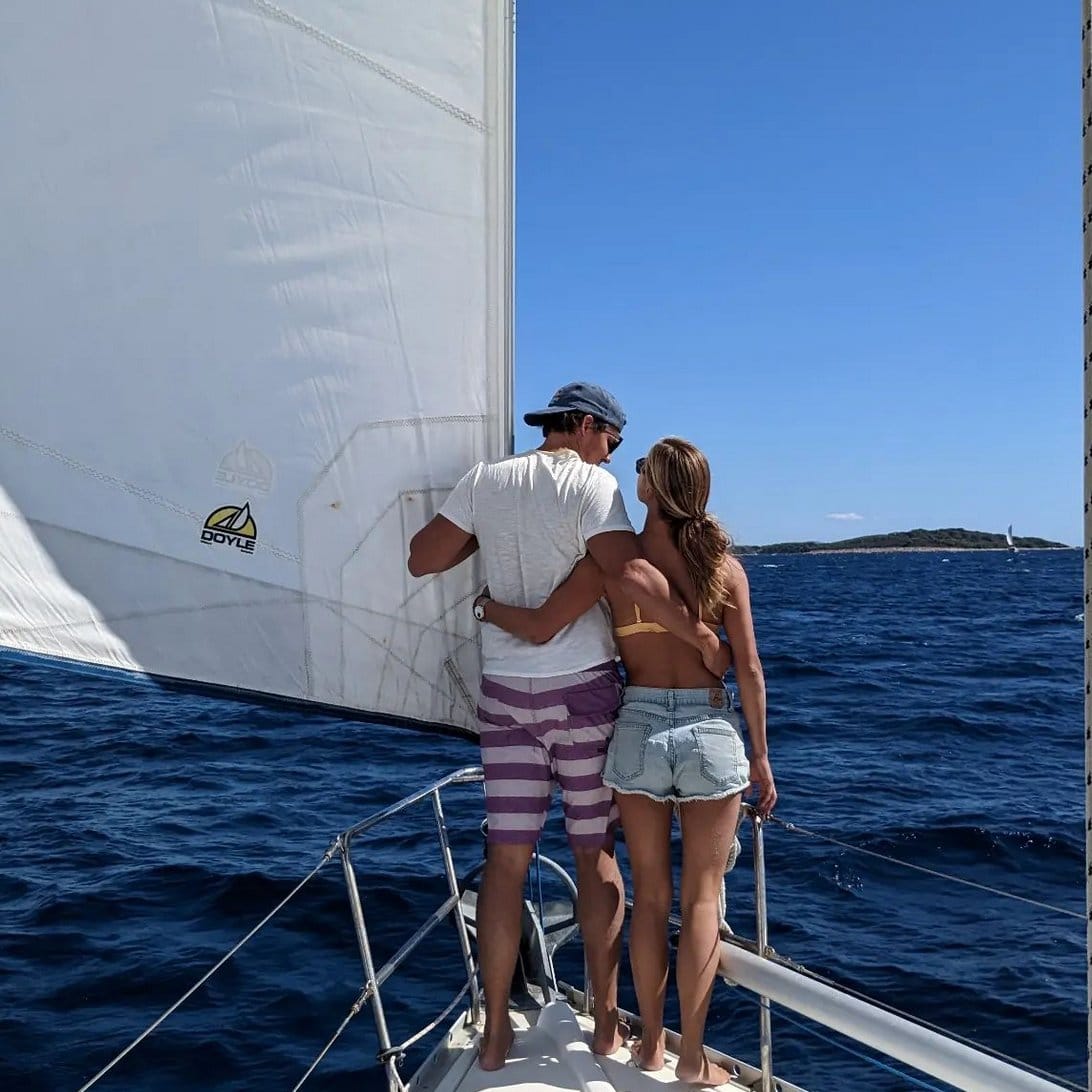 James and Danielle on their boat